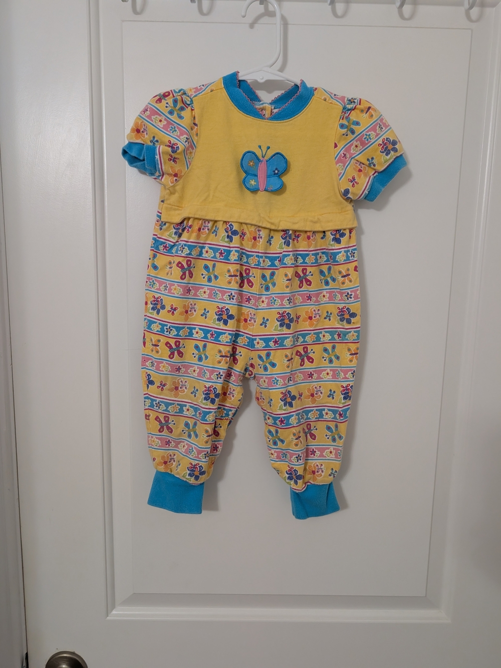 Vintage 1997 Gymboree Spring Bloom Butterfly Floral Romper Infant